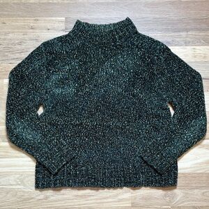 Riveted by Lee Mock Neck Ling Sleeve Green Speckled Chenille Sweater Women’s S